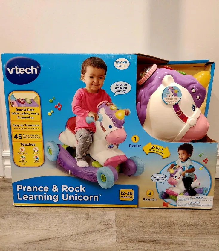 NEW VTech Prance & Rock Learning Unicorn - 2-in-1 Rocker Ride-On image indicator(2)