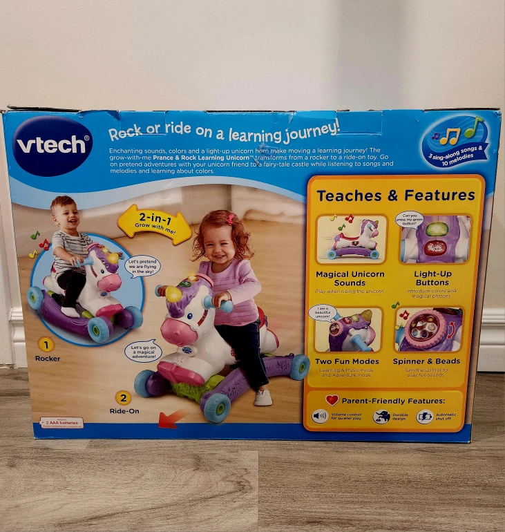NEW VTech Prance & Rock Learning Unicorn - 2-in-1 Rocker Ride-On - photo 3