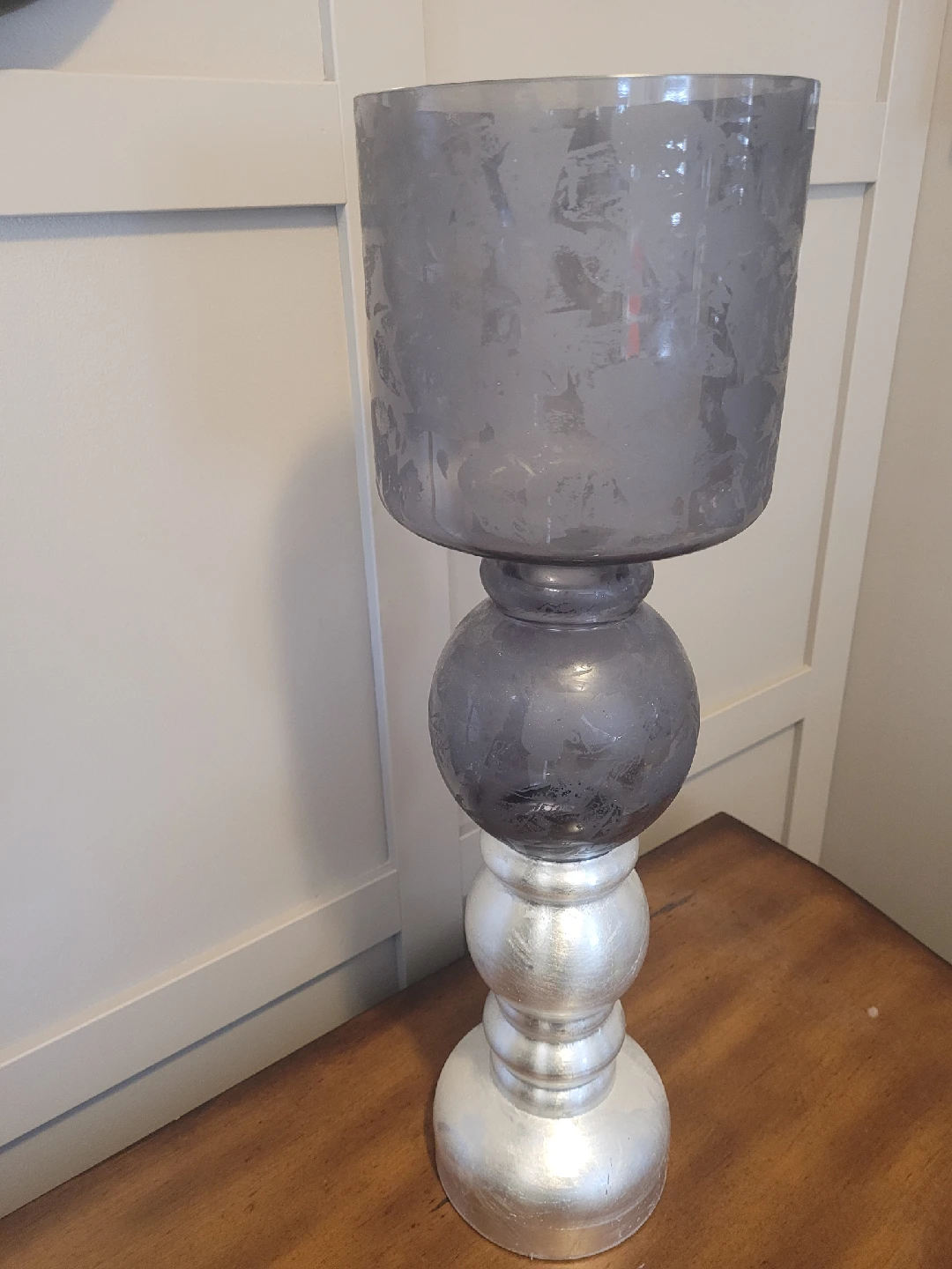 Silver & Grey Decorative Pedestal