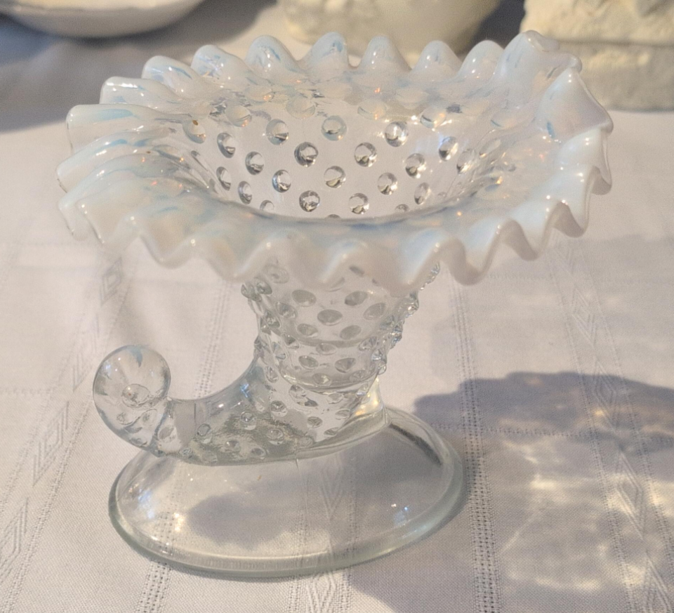 Vintage Fenton Silver Crest Ruffled Bowl