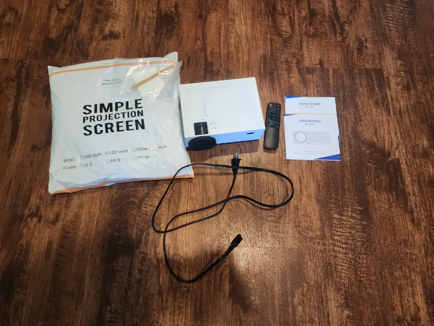 Alvar RV500W Projector with 120 inch Screen image indicator(2)