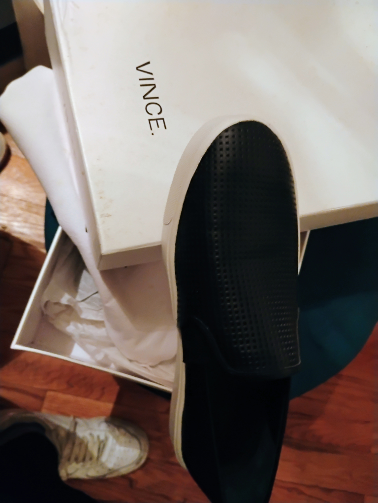 Vince Men's Black Perforated Slip-On Sneakers - photo 3