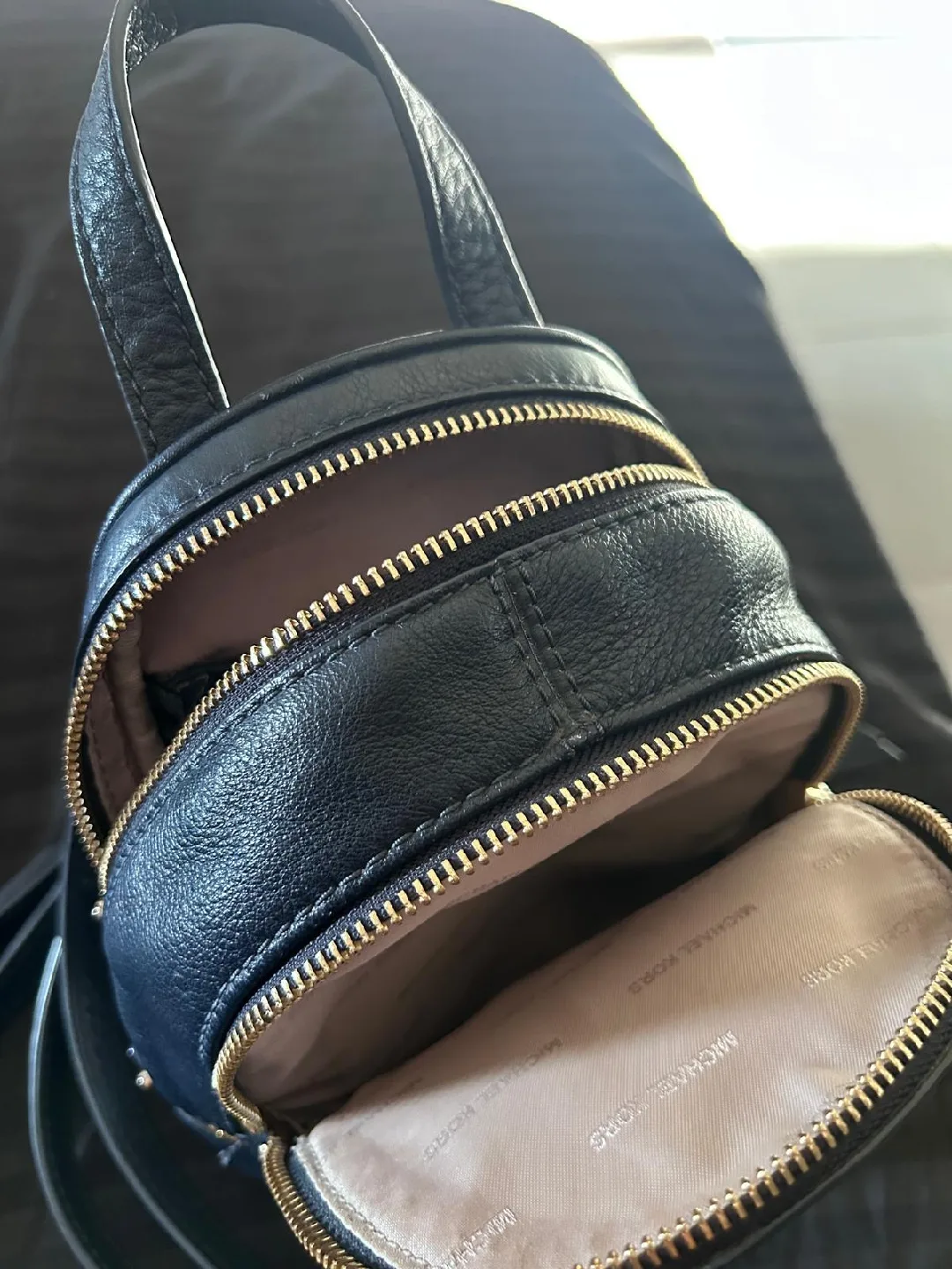 Michael Kors Navy Blue Leather Mini Backpack