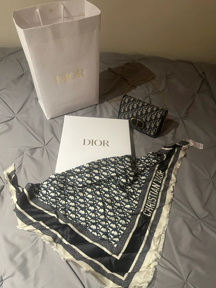 Dior Caro Chain Wallet & Scarf Set image indicator(5)