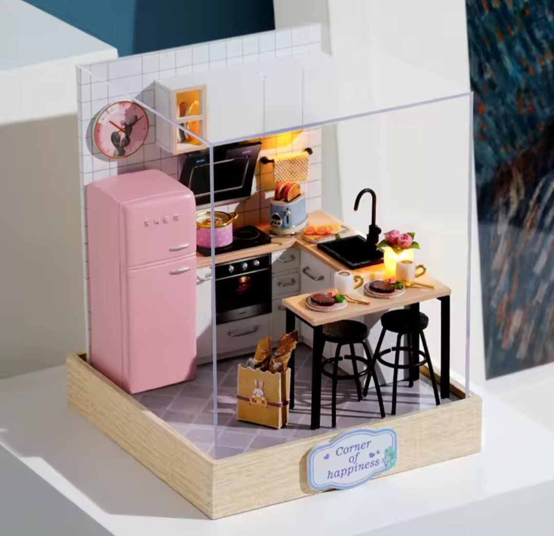 Diy miniature kitchen dollhouse kit