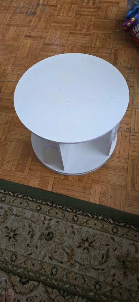 White Round Rotating Desk Organizer image indicator(2)