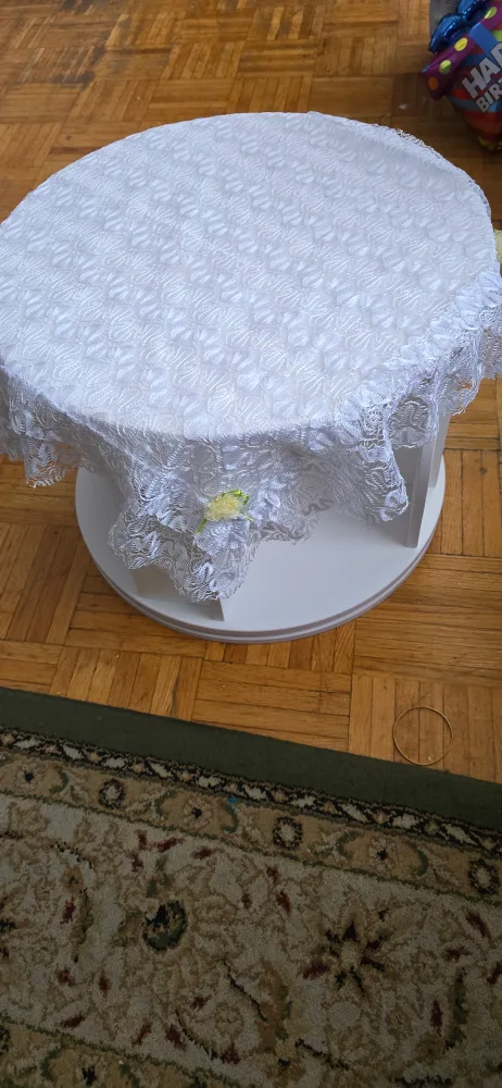 White Round Rotating Desk Organizer image indicator(4)