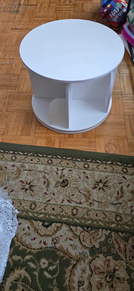 White Round Rotating Desk Organizer image indicator(5)