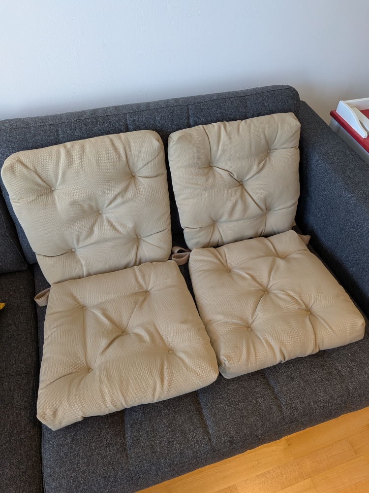 Set of 4 Beige Seat Cushions IKEA