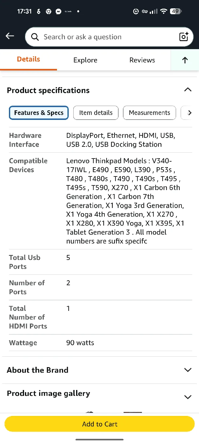 Lenovo ThinkPad Universal USB-C Dock - US image indicator(6)
