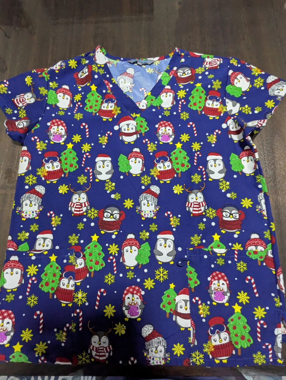 Scrub Uniform Top, Christmas Theme - photo 2