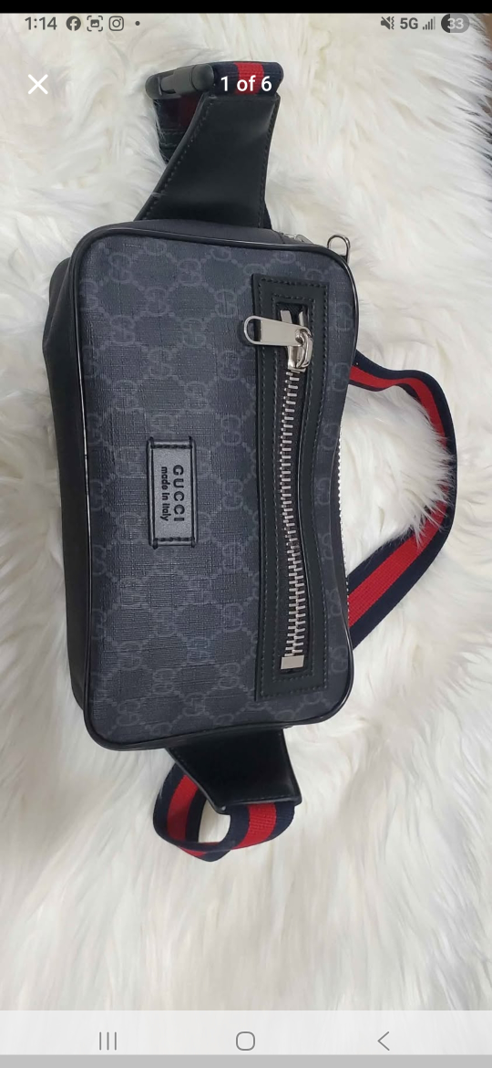 Gucci Black Belt Bag Men Authentic