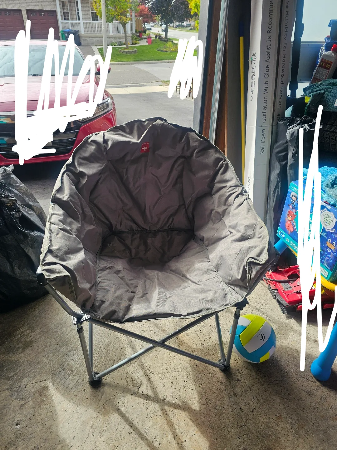 Gray Oversized Moon Chair image indicator(2)