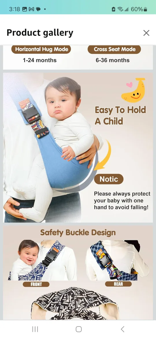 Baby Sling Carrier - Adjustable & Comfortable image indicator(3)