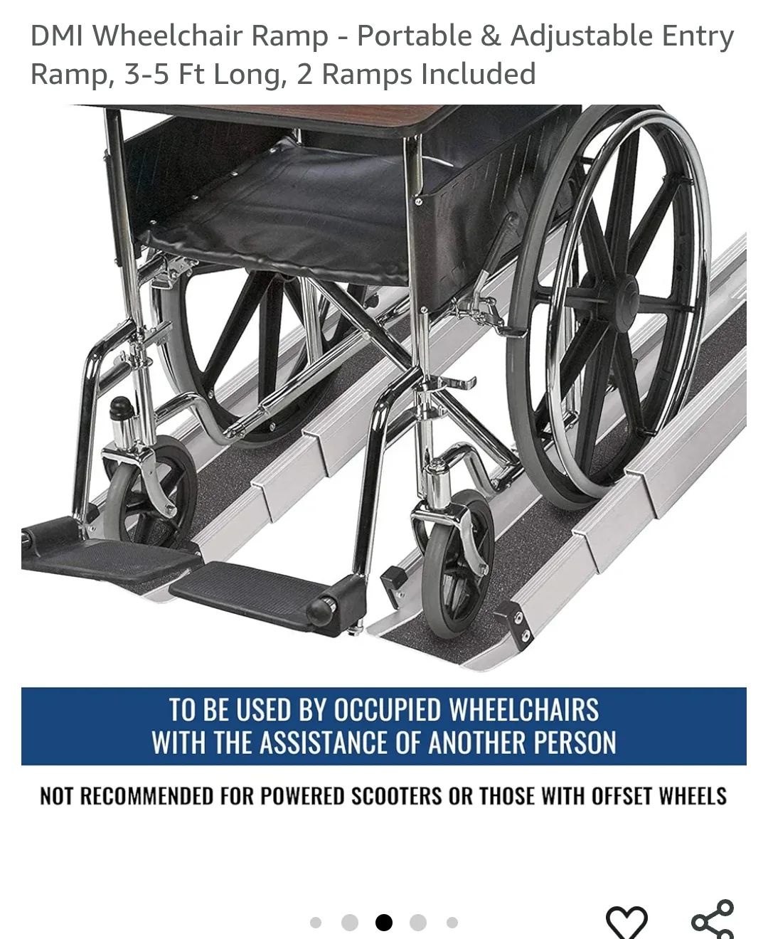 Portable & Adjustable Wheelchair Ramp - 3-5ft image indicator(6)