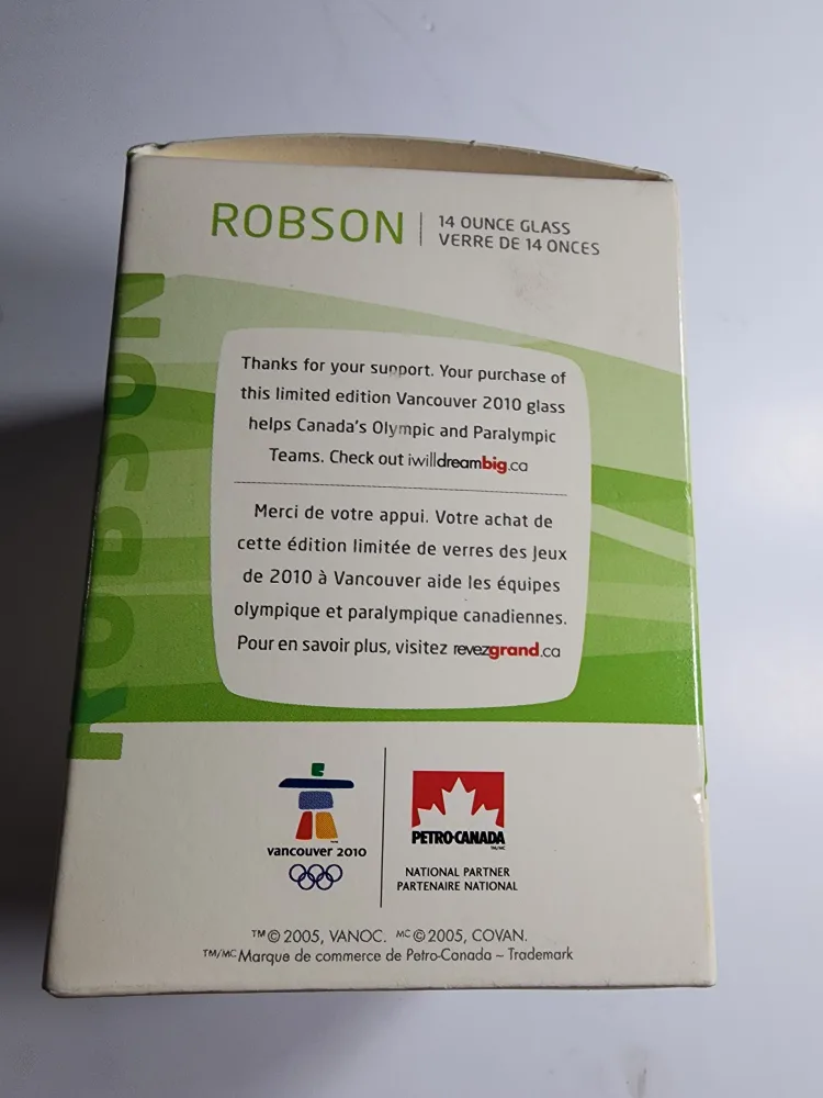 Robson Vancouver 2010 Olympic Glass - 14 oz image indicator(7)