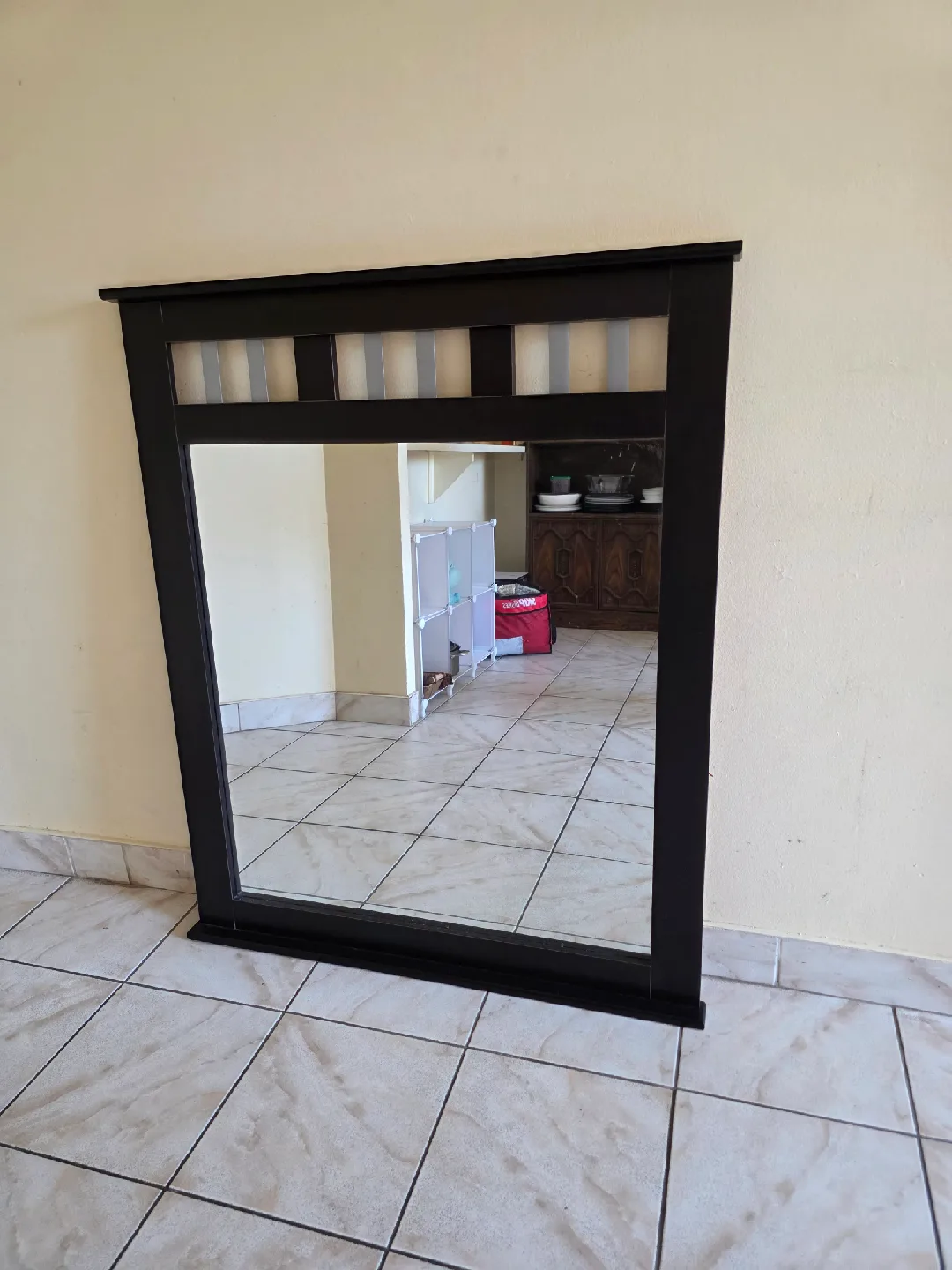 Dark Brown Framed Wall Mirror image indicator(2)