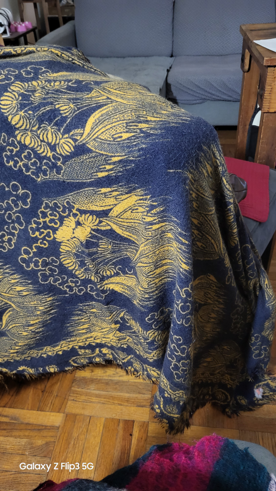 🥕Blue & Gold Patterned Throw/shall - photo 4