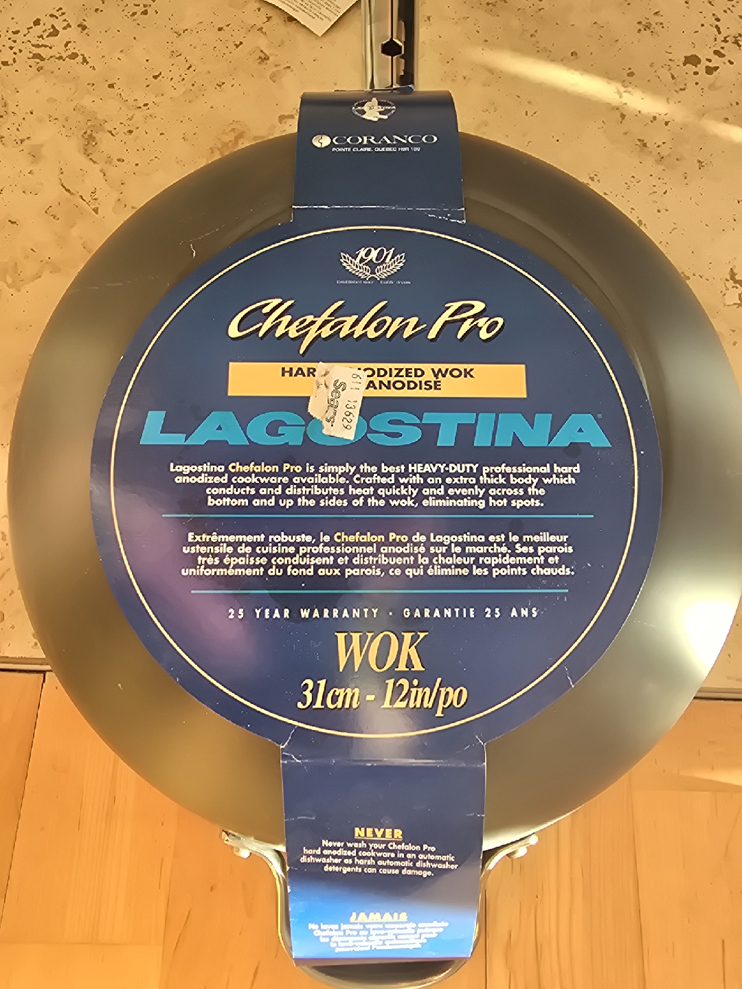 Lagostina Chefalon Pro Hard Anodized Wok - 12in - photo 3
