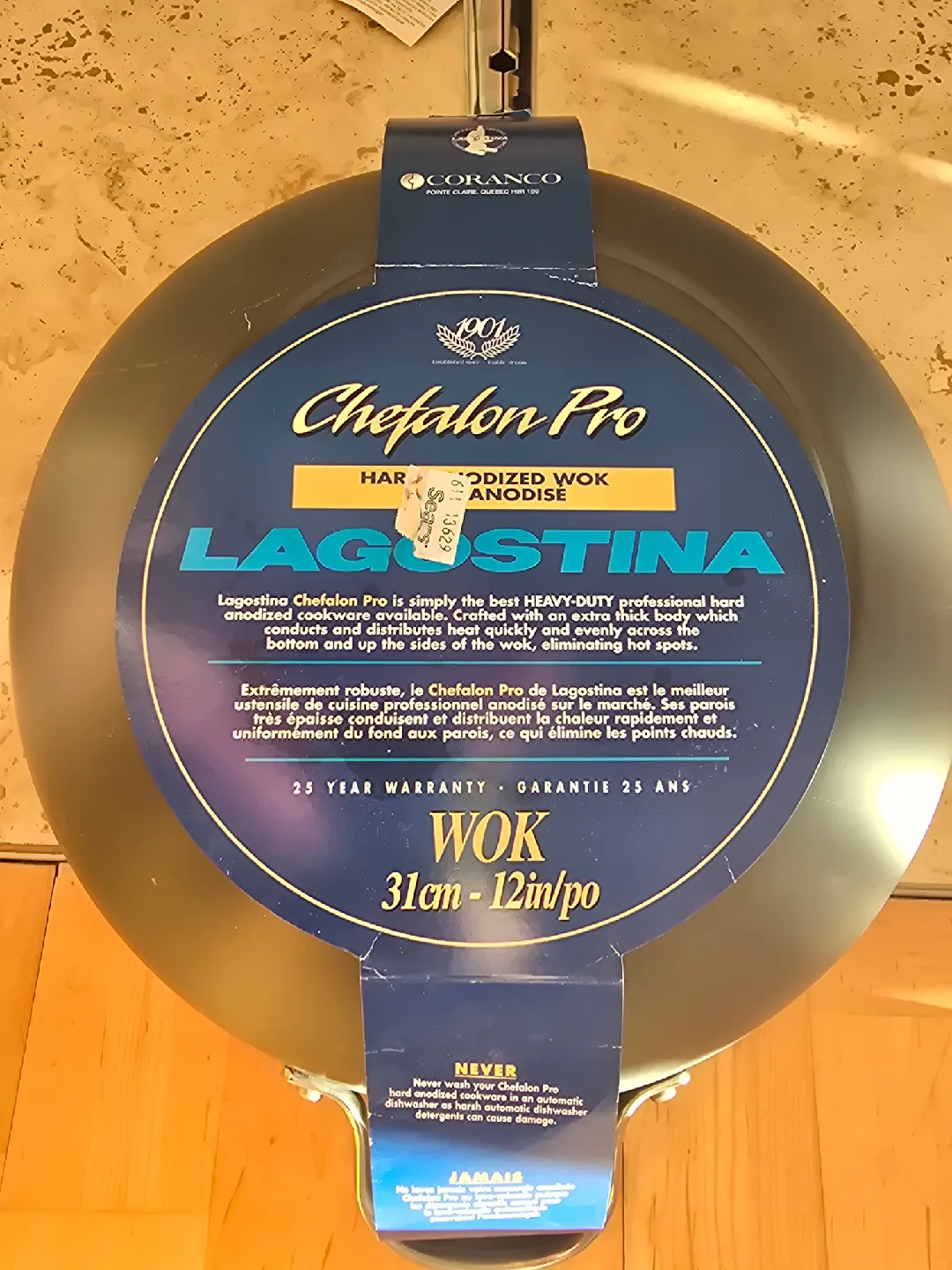 Lagostina Chefalon Pro Hard Anodized Wok - 12in image indicator(3)