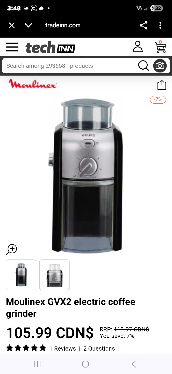 Krups GVX2 Coffee Grinder