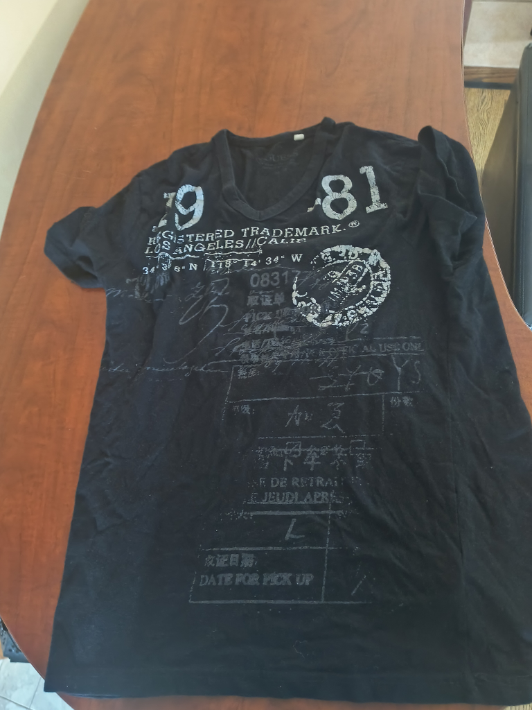 Guess Black Graphic T-Shirt - Size M