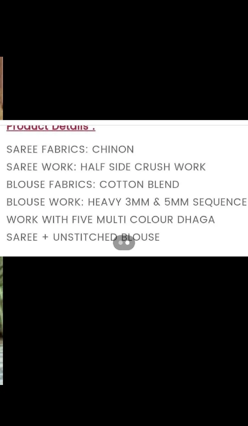 Teal Chinnon Saree with Unstitched Blouse image indicator(2)