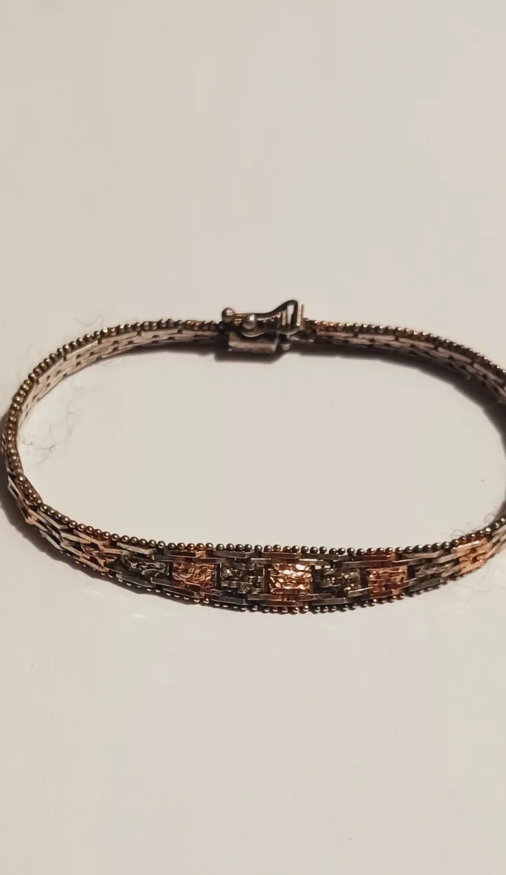 Sterling Silver 925 Italy Vintage Woven Bracelet image indicator(3)