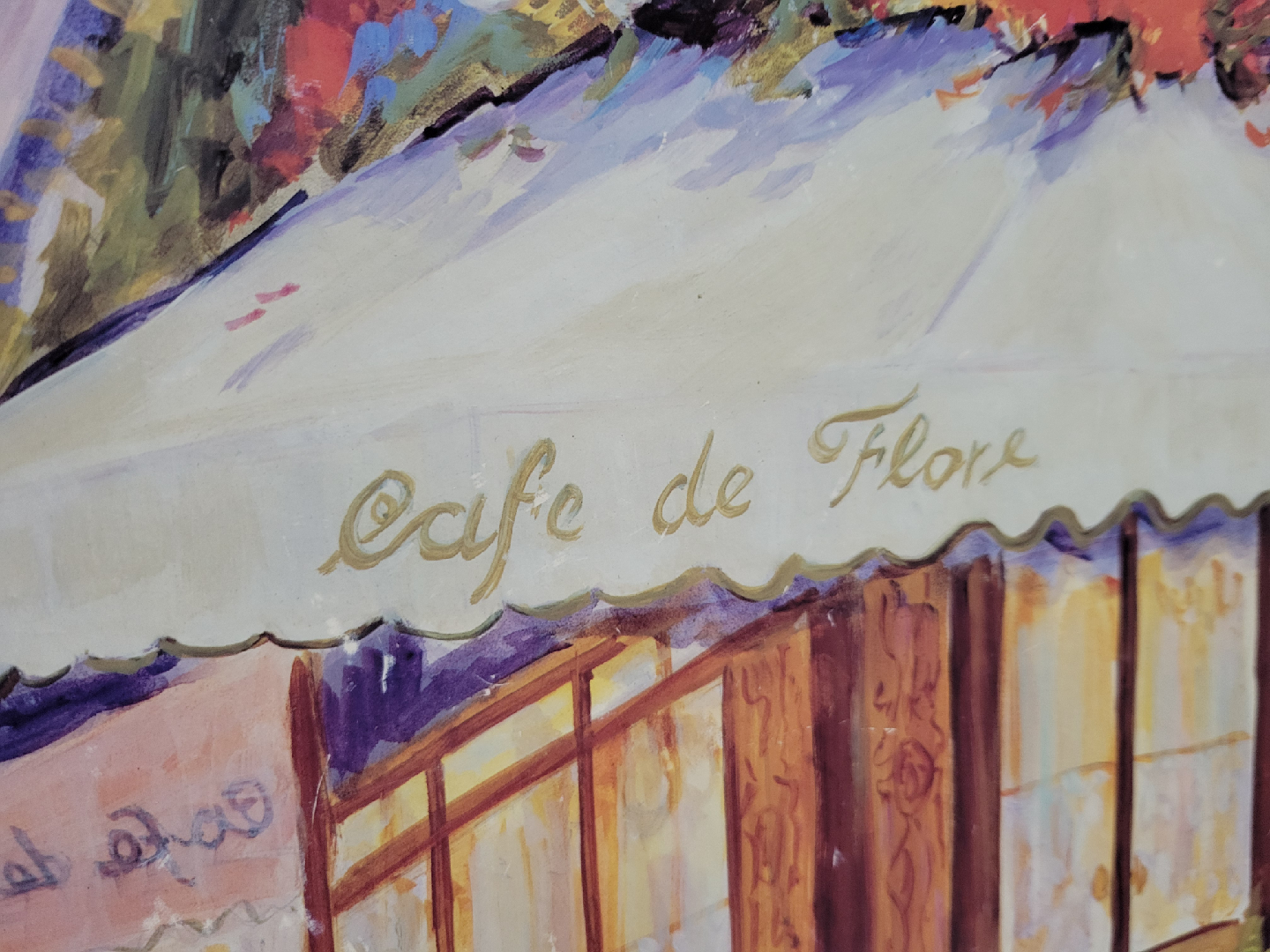 Cafe de Flore Painting by D. Spangler, 30.5" x 26" - photo 2