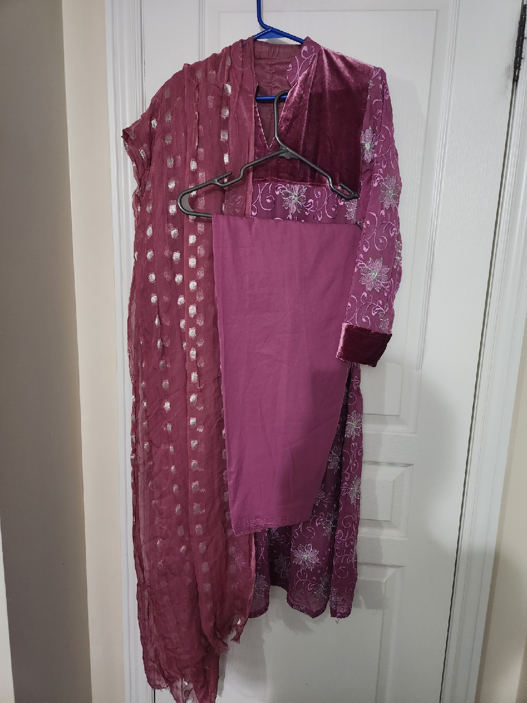 Purple Embroidered Salwar Kameez Suit - photo 3