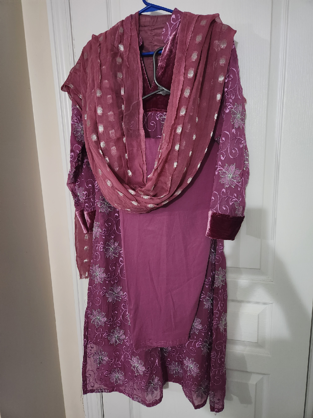 Purple Embroidered Salwar Kameez Suit - photo 4