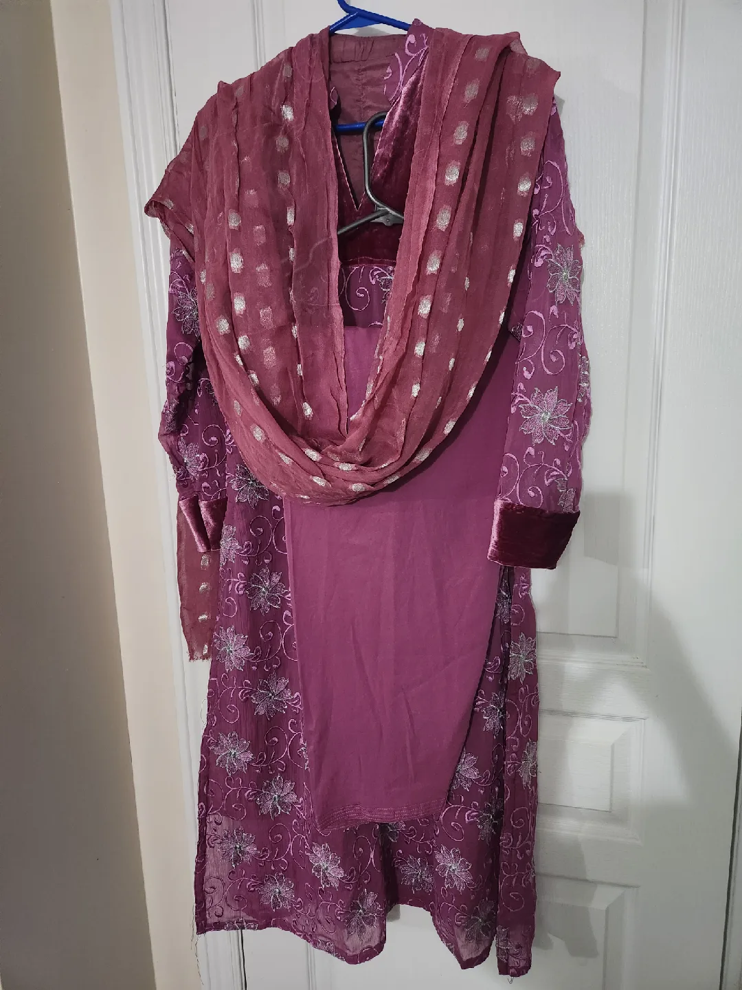 Purple Embroidered Salwar Kameez Suit image indicator(4)