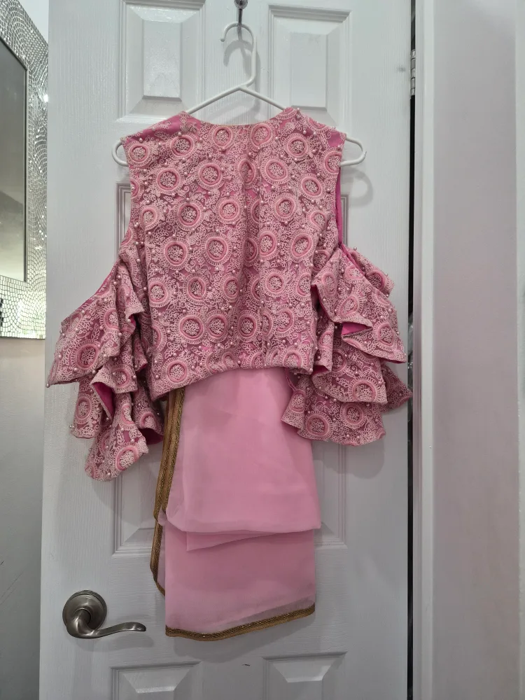 Pink Lehenga Skirt and Top Set image indicator(5)