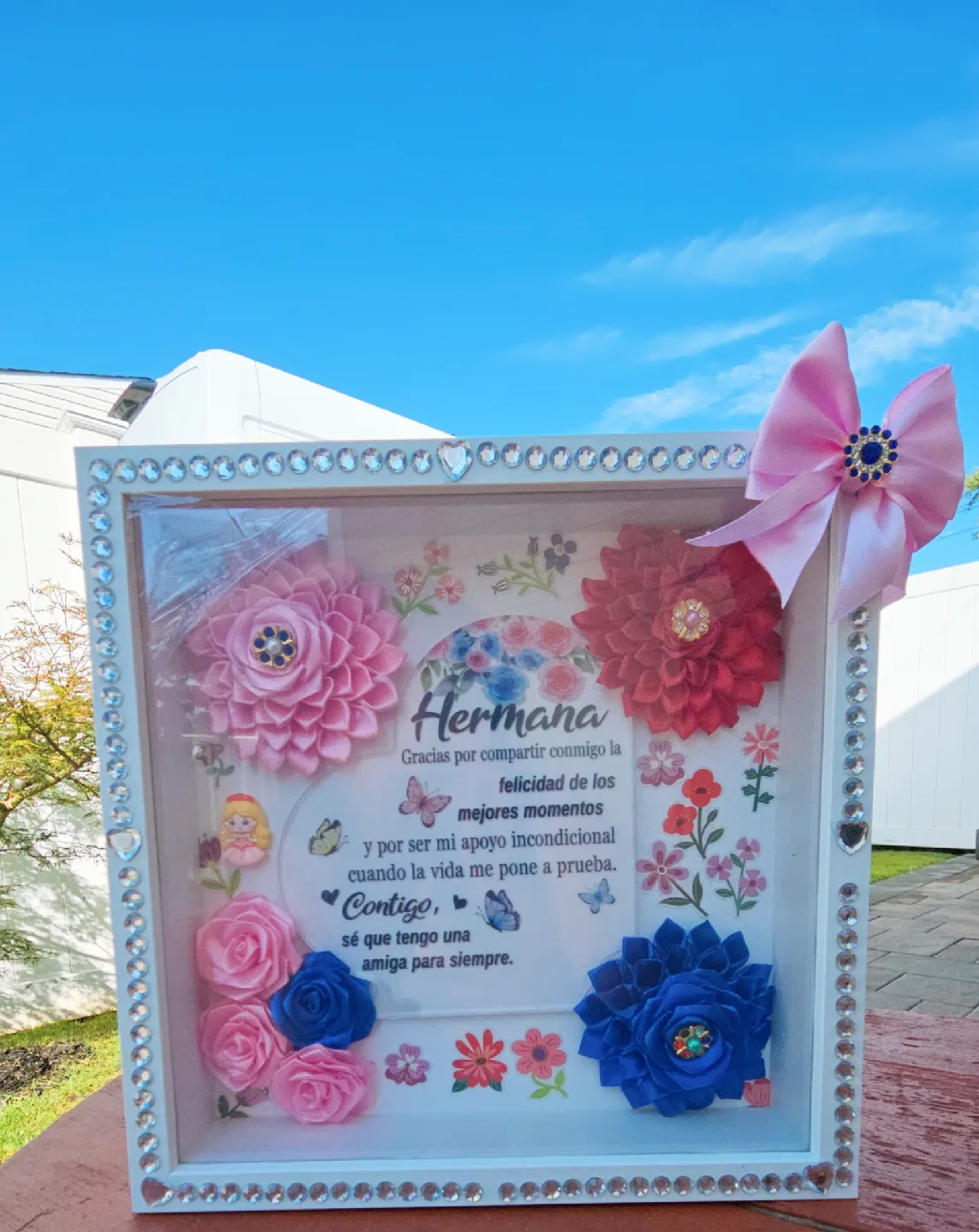 Handmade Decorative Flower Shadow Box image indicator(3)