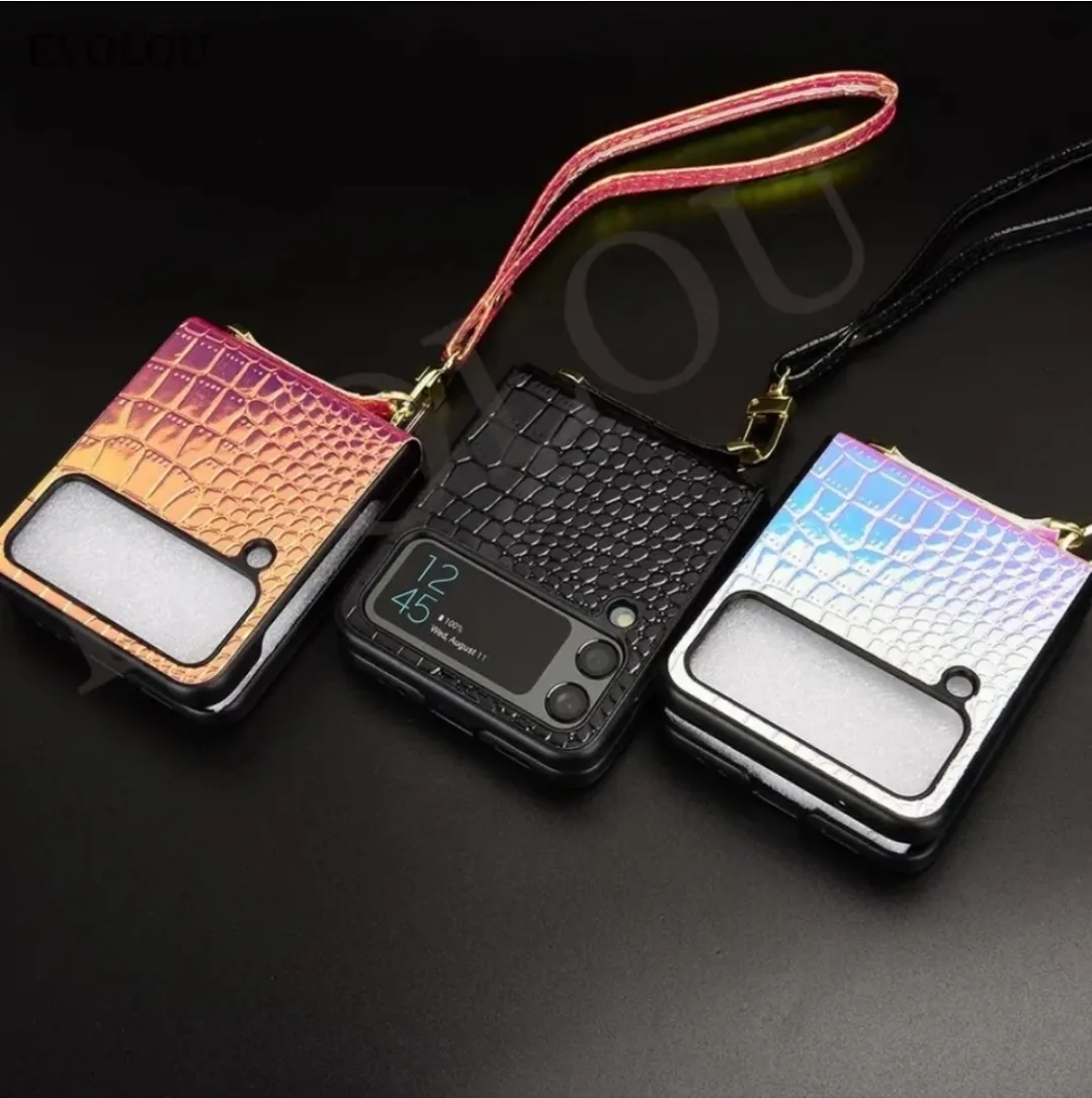 Samsung Galaxy Z Flip 5 Case - BLACK Croc Pattern thumbnail