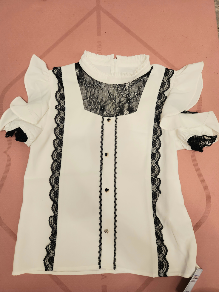 Jirai Kei Style White Lace Blouse - Size S