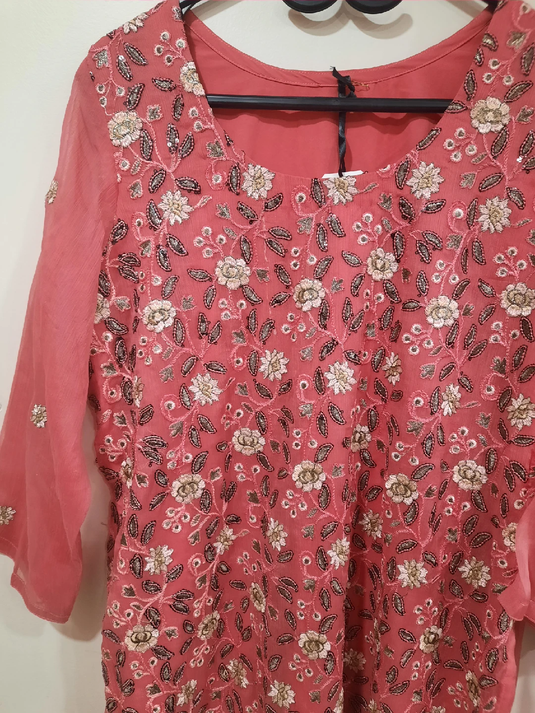 chiffon Embroidered Salwar Kameez Suit Set - photo 3