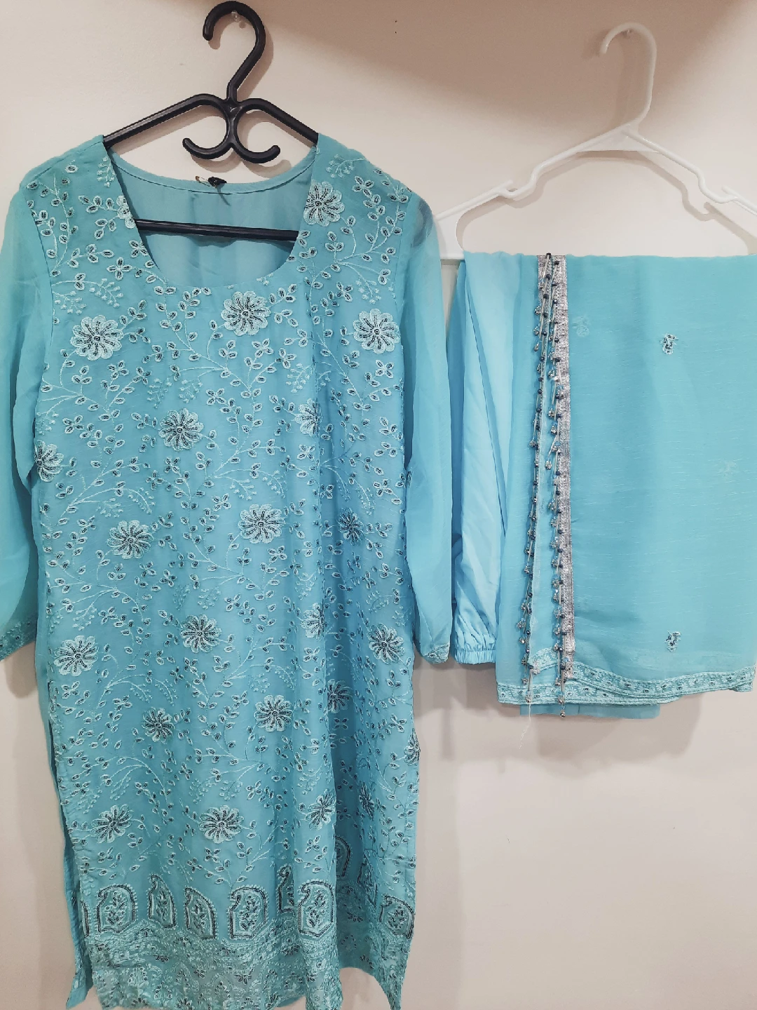chiffon Embroidered Salwar Kameez Suit Set - photo 4