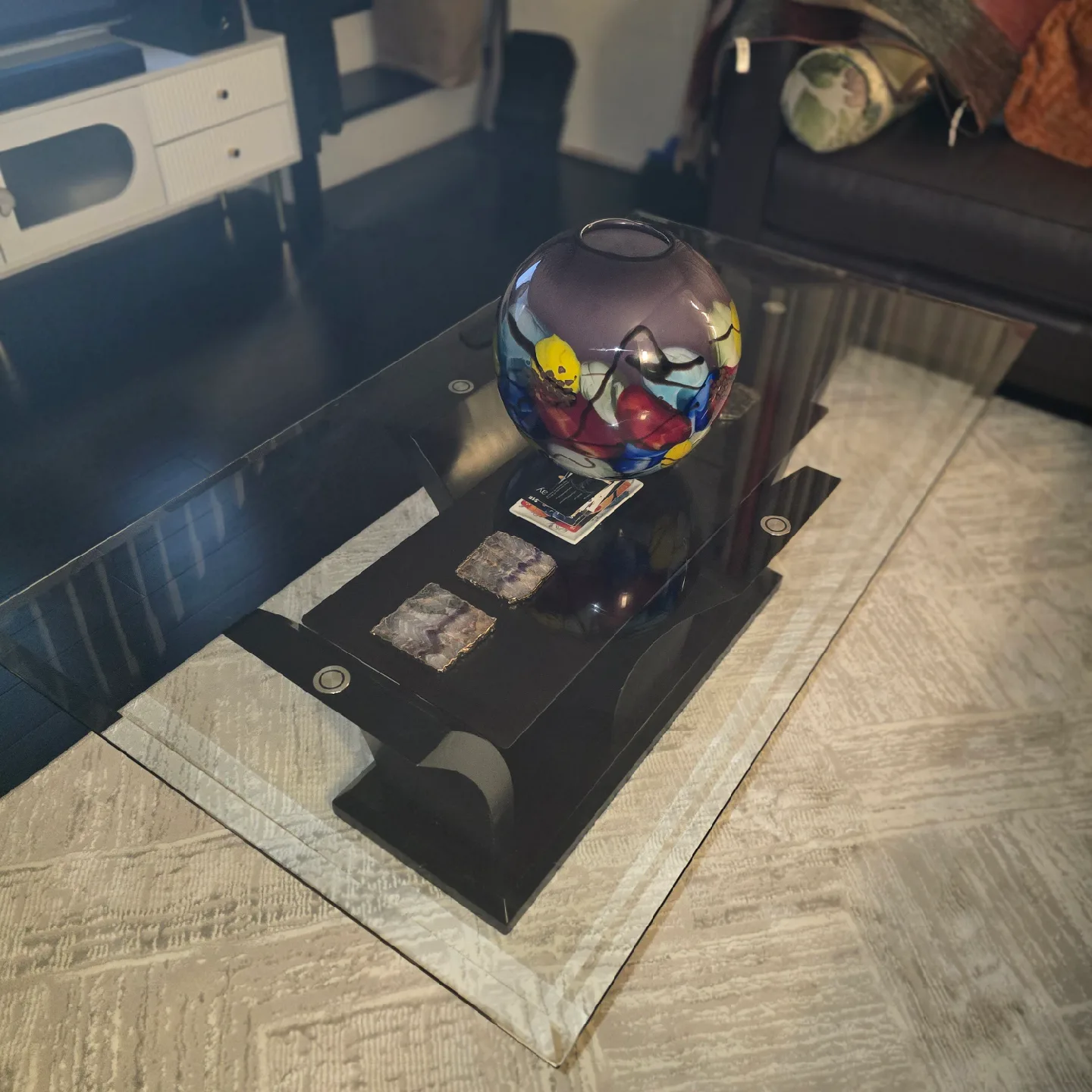 Glass Top Coffee Table - Black Base image indicator(5)