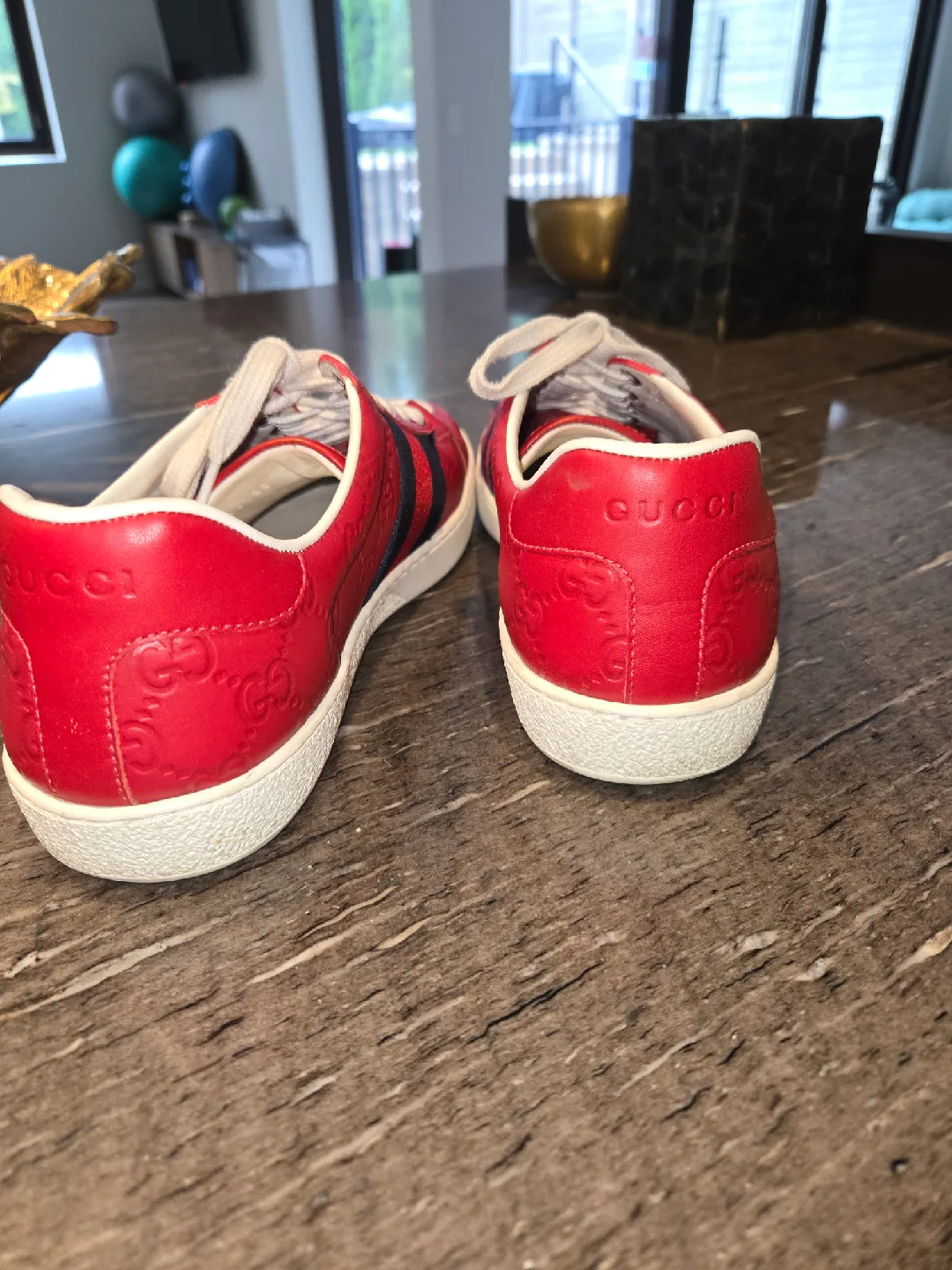 Gucci Leather Sneakers Red/Navy image indicator(3)