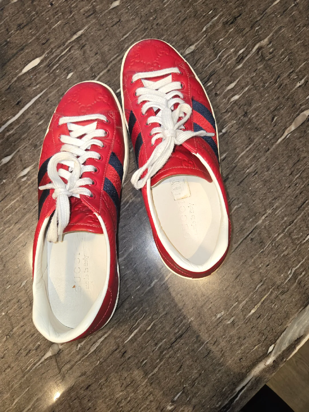 Gucci Leather Sneakers Red/Navy image indicator(4)