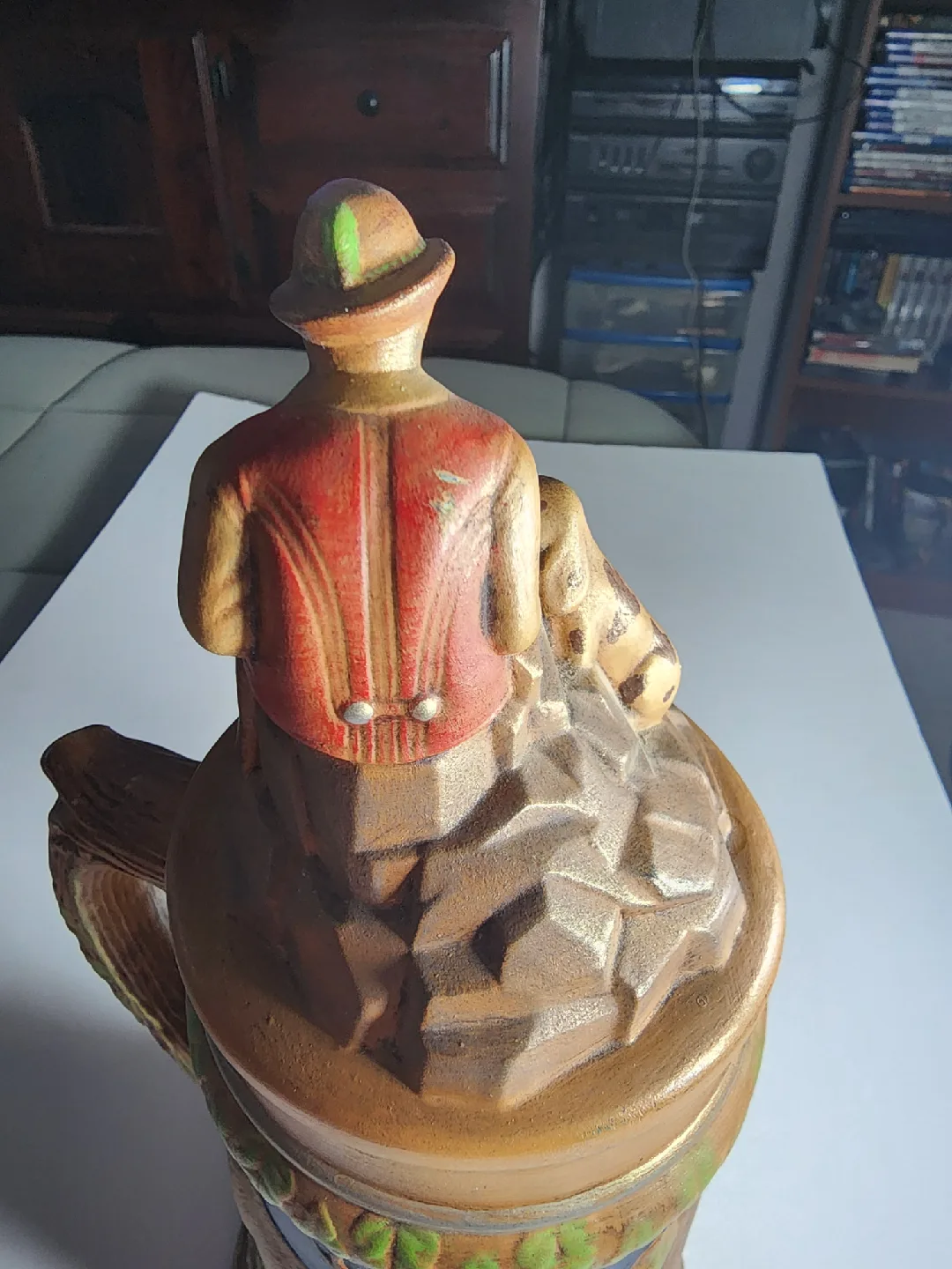 Vintage German Beer Stein with Hunter & Dog image indicator(9)