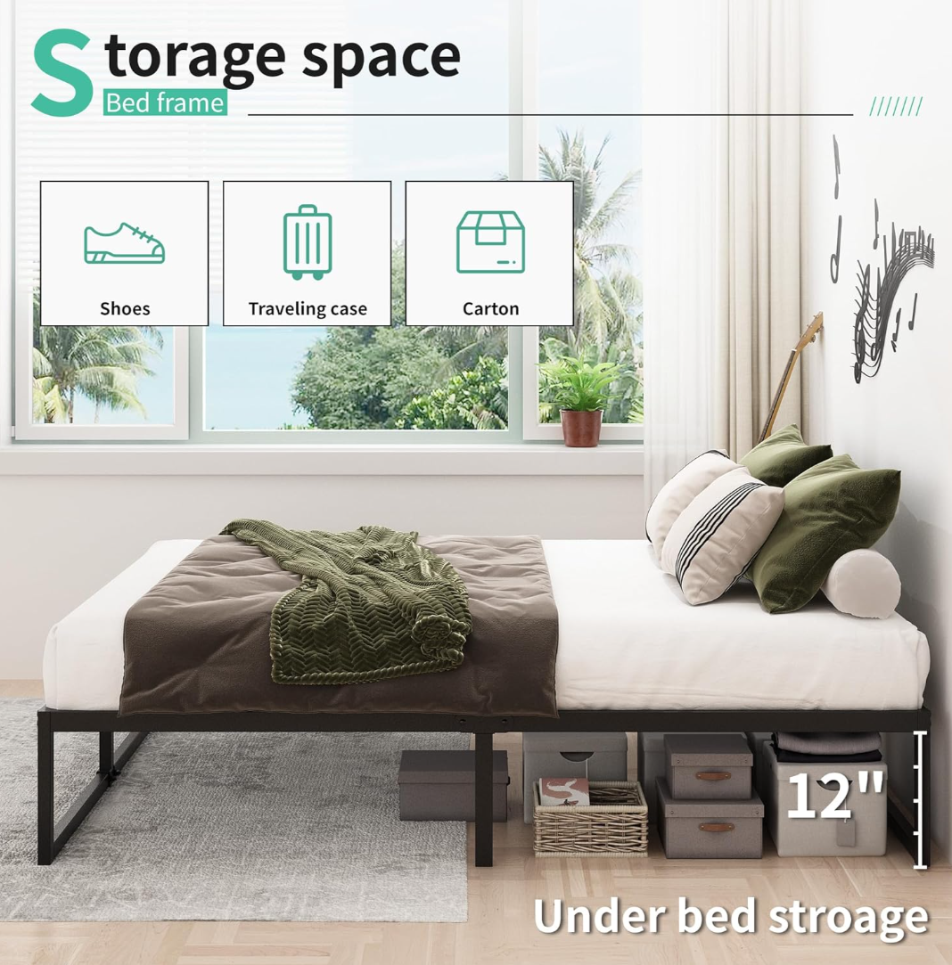 Queen Bed Frame - Metal Platform Bed - photo 3