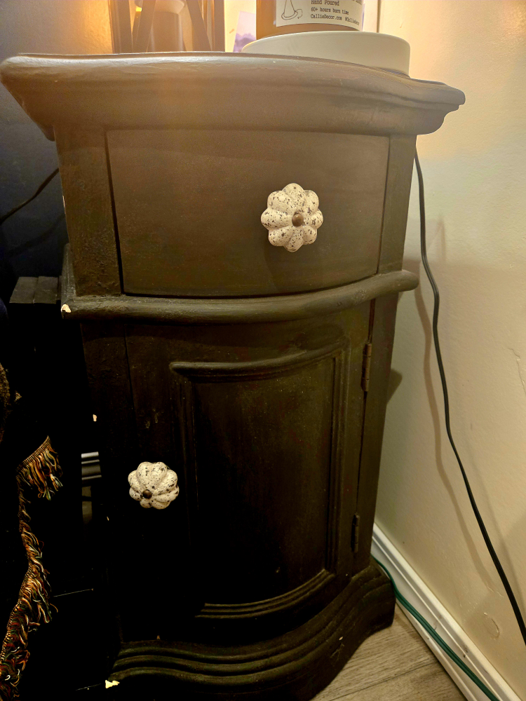 Dark Brown Wooden Nightstand
