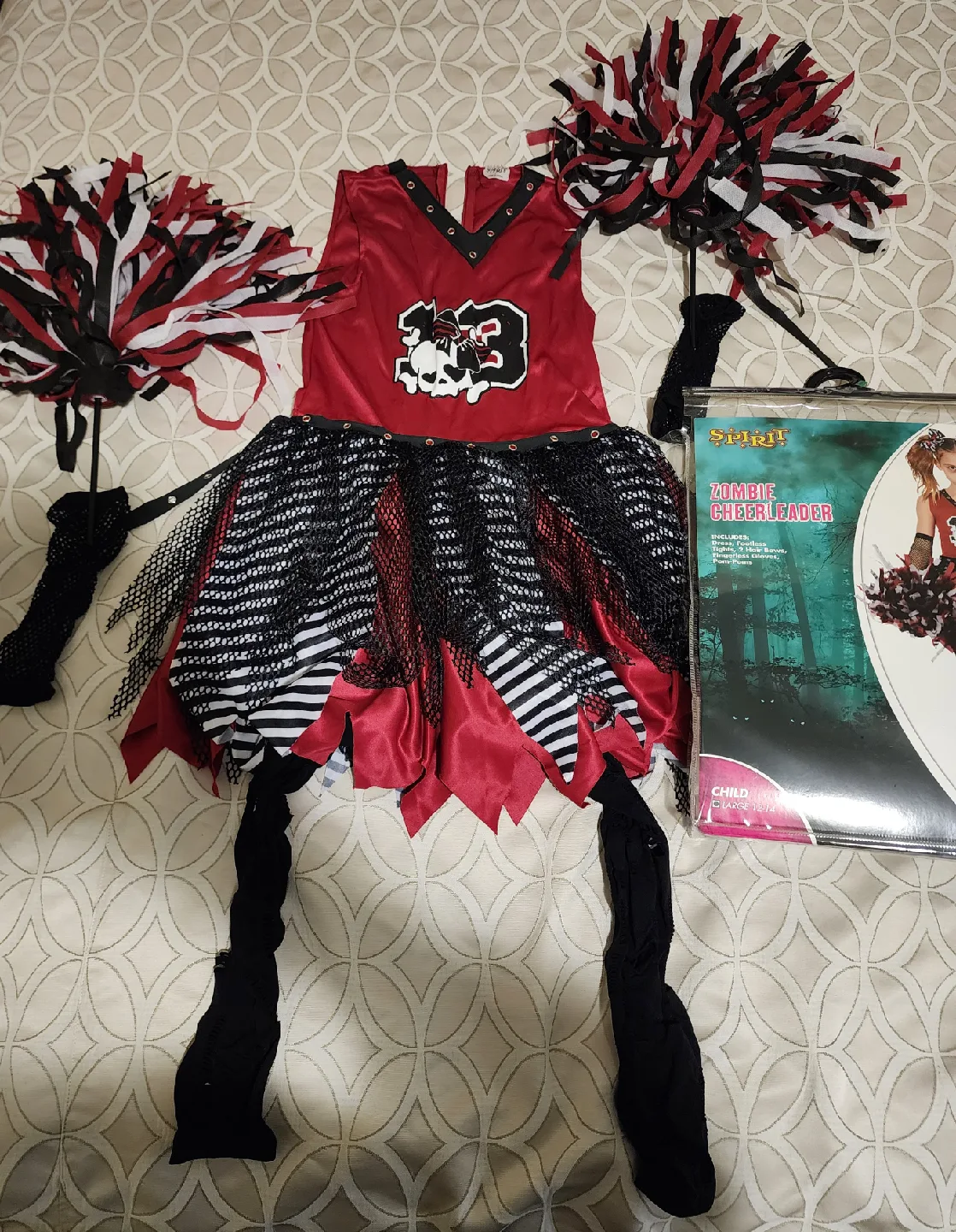 Spirit Halloween Zombie Cheerleader Costume - Child L (12-14) image indicator(2)