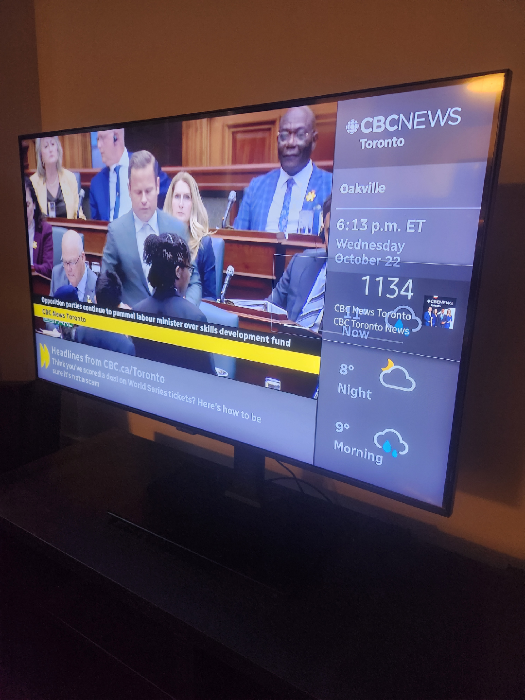 Samsung Crystal UHD 7 Series TV with stand