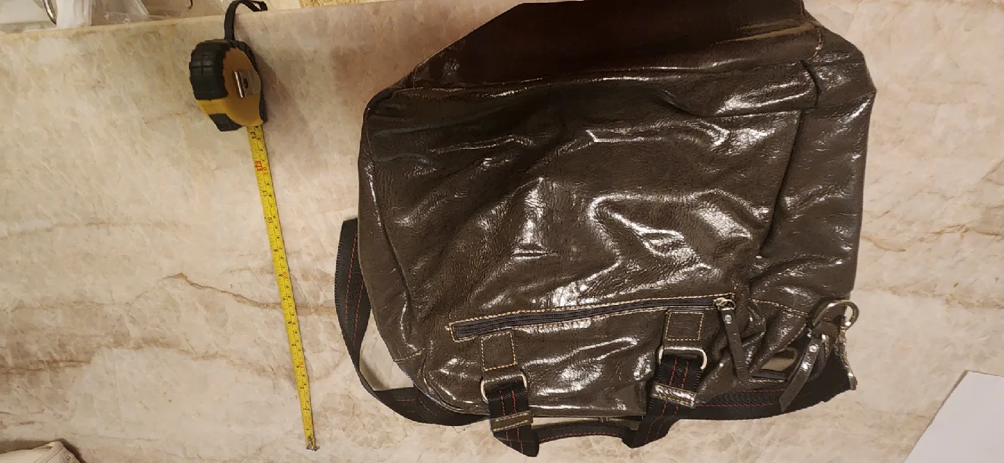 Patent Grey Leather Shoulder Bag image indicator(3)