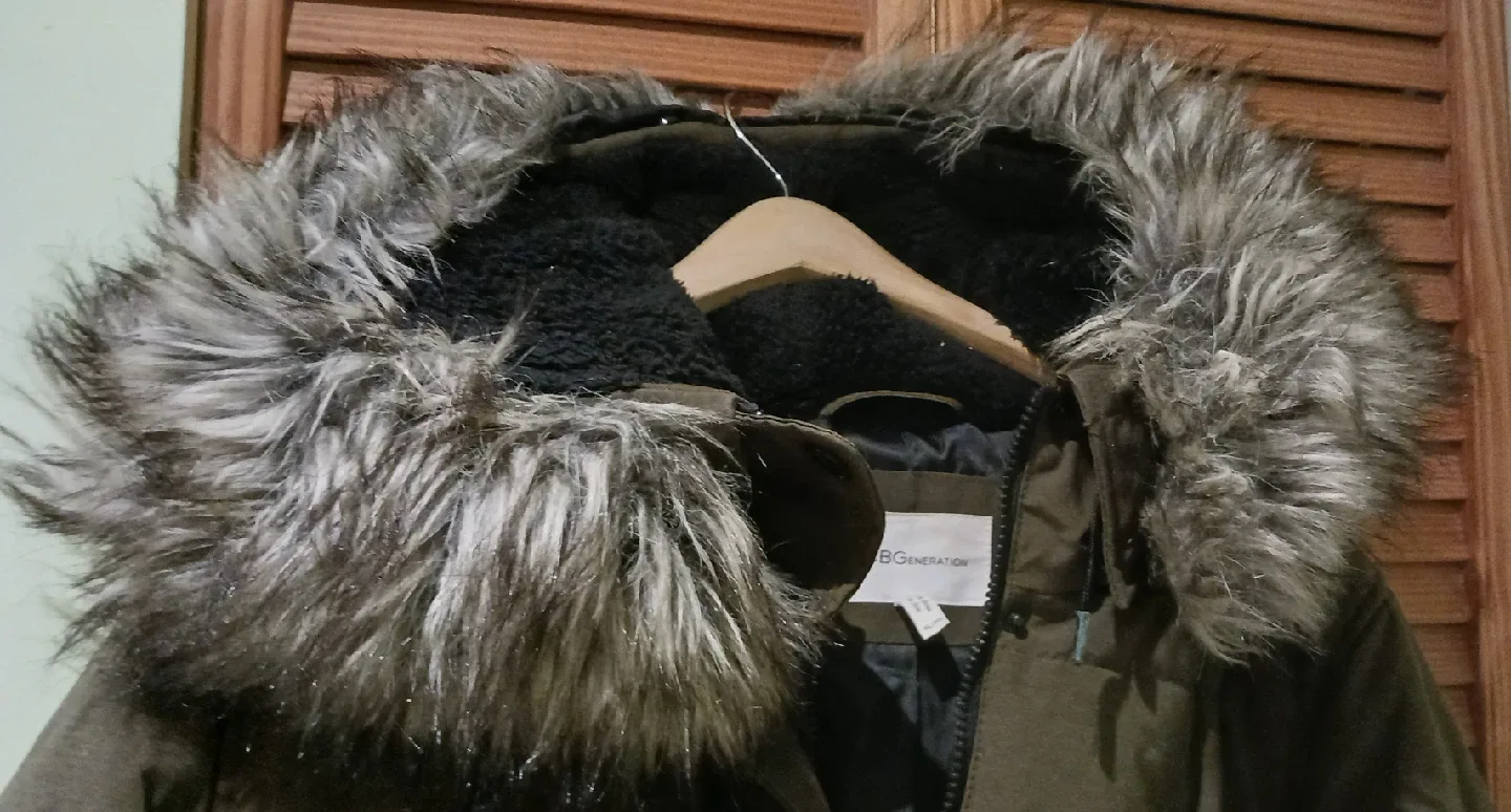 BCBGeneration XL Olive Green Winter Coat thumbnail