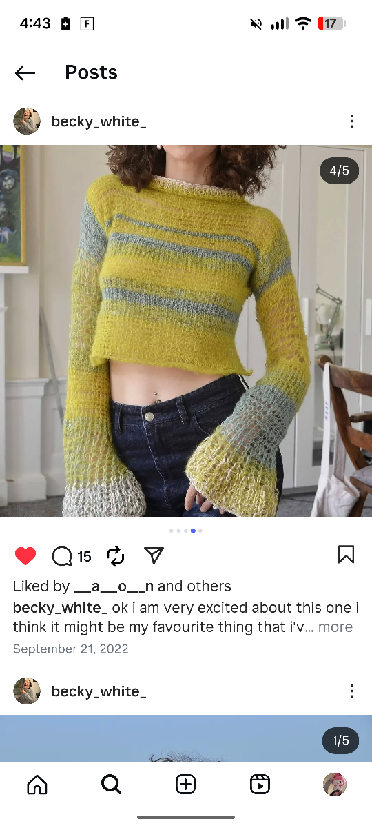 Hand Crocheted Crop Top - Size M