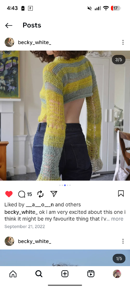 Hand Crocheted Crop Top - Size M - photo 2